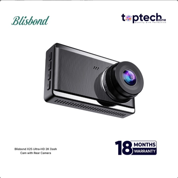Blisbond X25 Ultra-HD 2K Dash Cam with Rear Camera