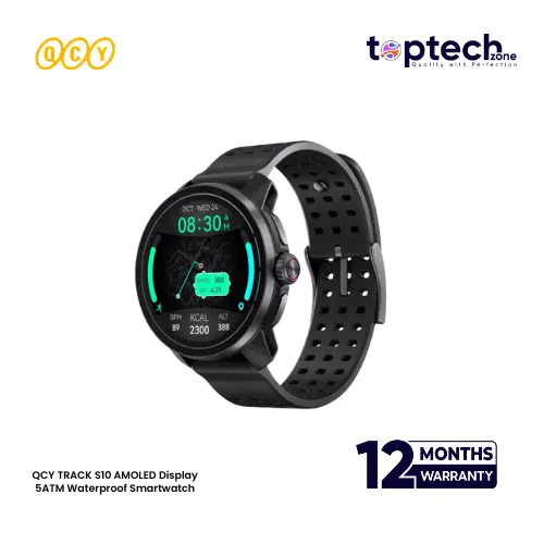 QCY TRACK S10 AMOLED Display 5ATM Waterproof Smartwatch